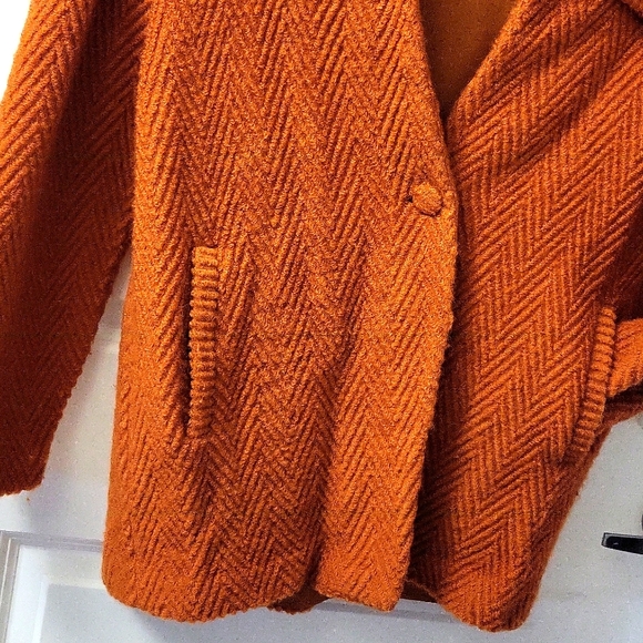 FAITAT Vintage Wool Car Jacket in Ochre - Picture 5 of 10